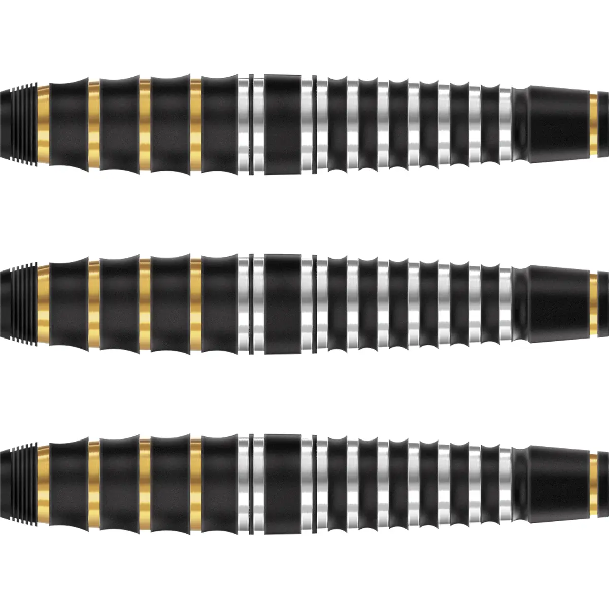 Harrows Vulcan Softdarts – Barrel-Details mit Rubber-Grip und Ring-Fräsung Detailansicht des Harrows Vulcan Softdart-Barrels mit präzisem Ring-Grip und vulkanisierter Oberfläche für optimalen Halt.