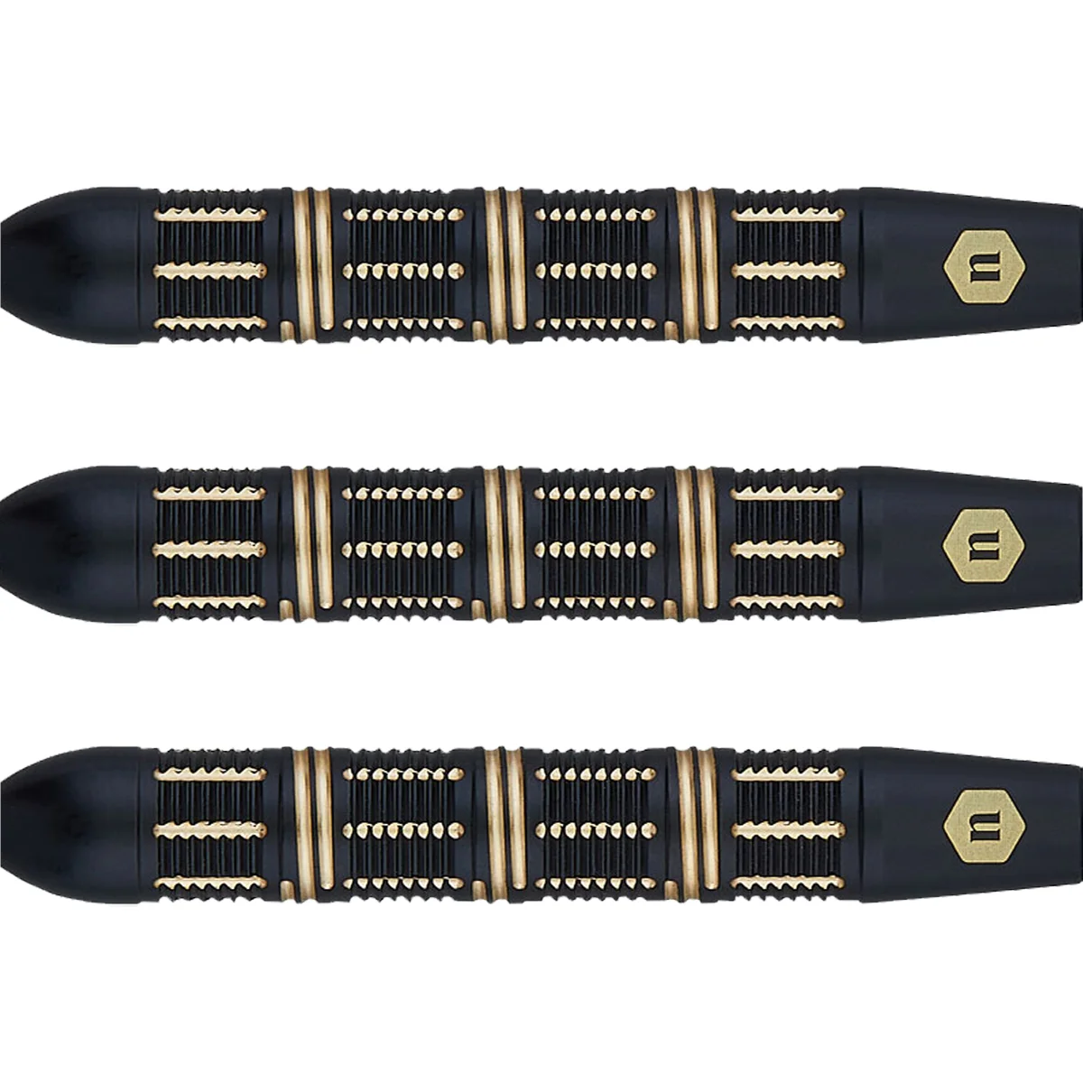 Unicorn Top Brass 3 Steeldarts 21g Brass Barrel Detailaufnahme mit strukturierten Gripzonen