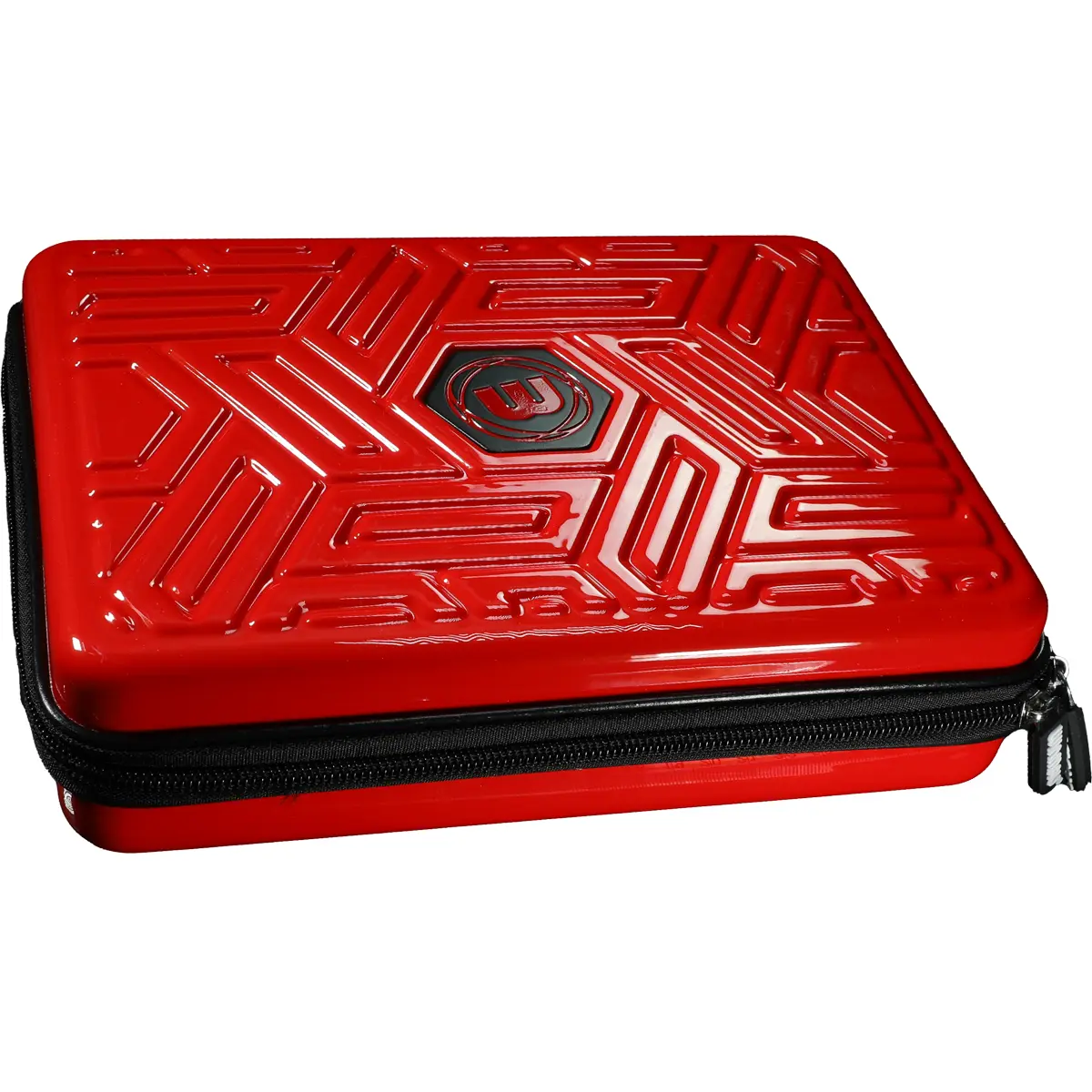 Winmau Armor G4 Darttasche Rot – Vorderansicht Winmau Armor G4 Darttasche Rot – robustes Hardcase für 4 Dart-Sets