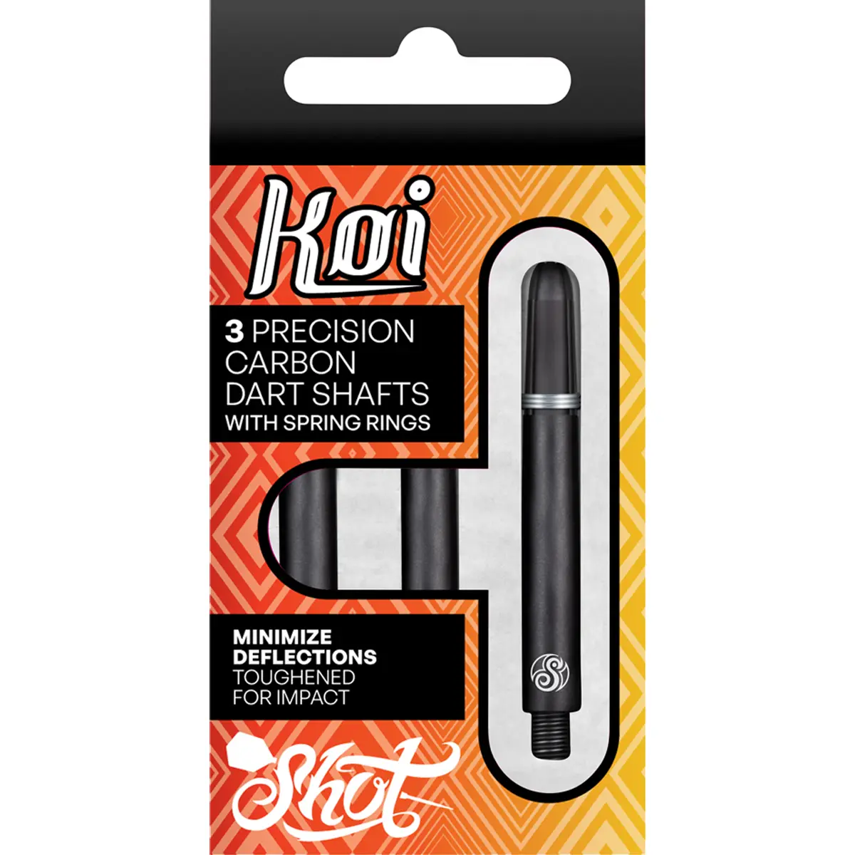 Shot Koi Carbon Dartshafts – Originalverpackung in Schwarz