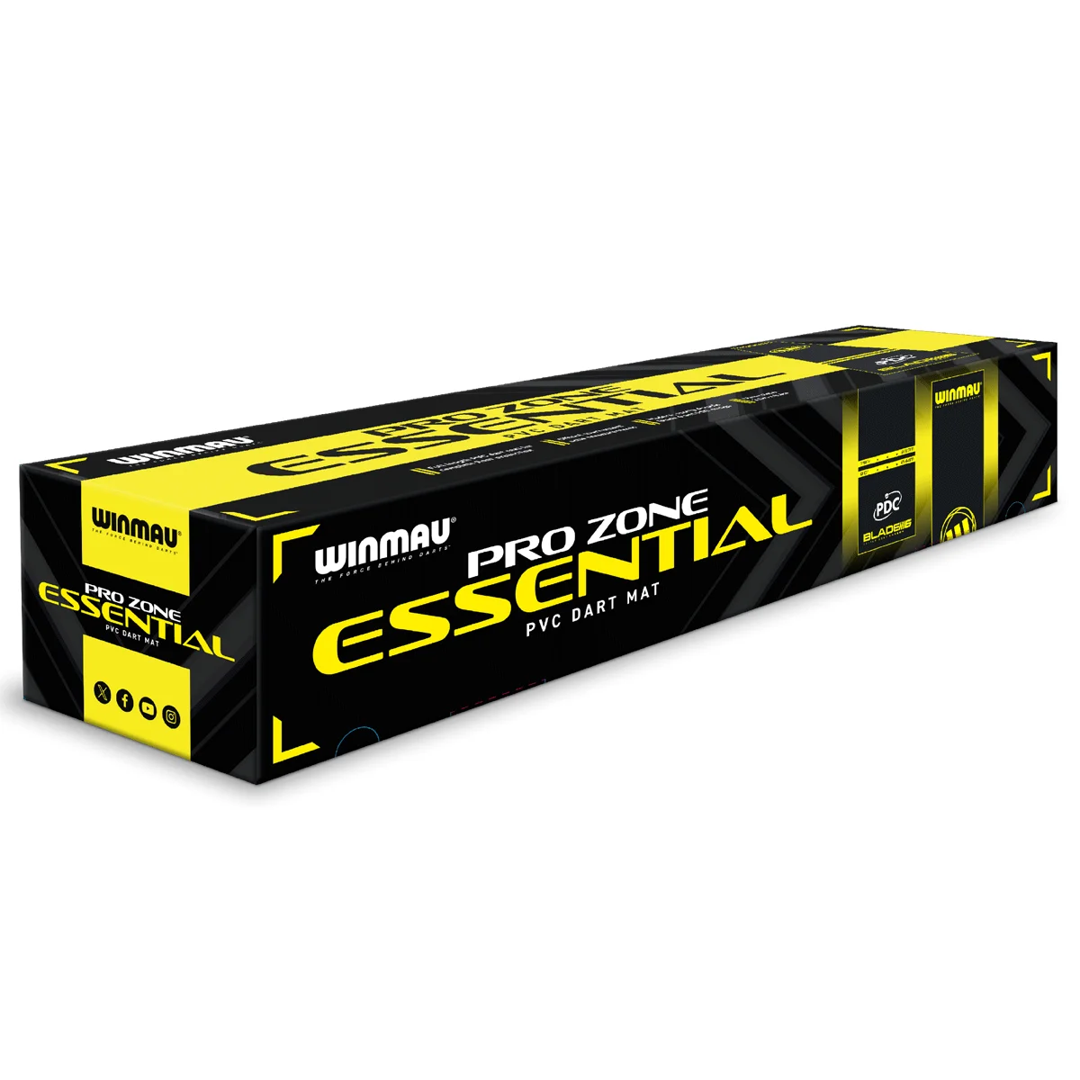 Originalverpackung der Winmau Pro Zone Essential Dartmatte – PVC-Bodenschutz
