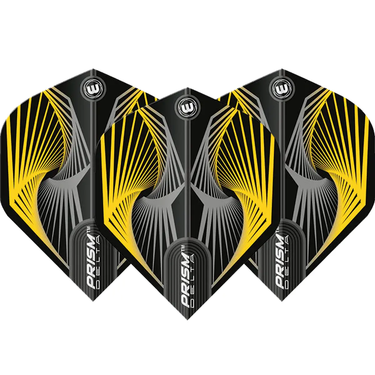 Winmau Prism Delta Spiral Flights Gelb im 3er-Set – Standardform No2 Winmau Prism Delta Spiral Flights Gelb Set – Standard No2, 100 Mikron