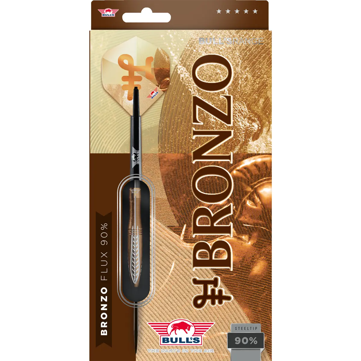 Bulls NL Bronzo Flux Steeldarts in Originalverpackung mit 90% Tungsten Hinweis