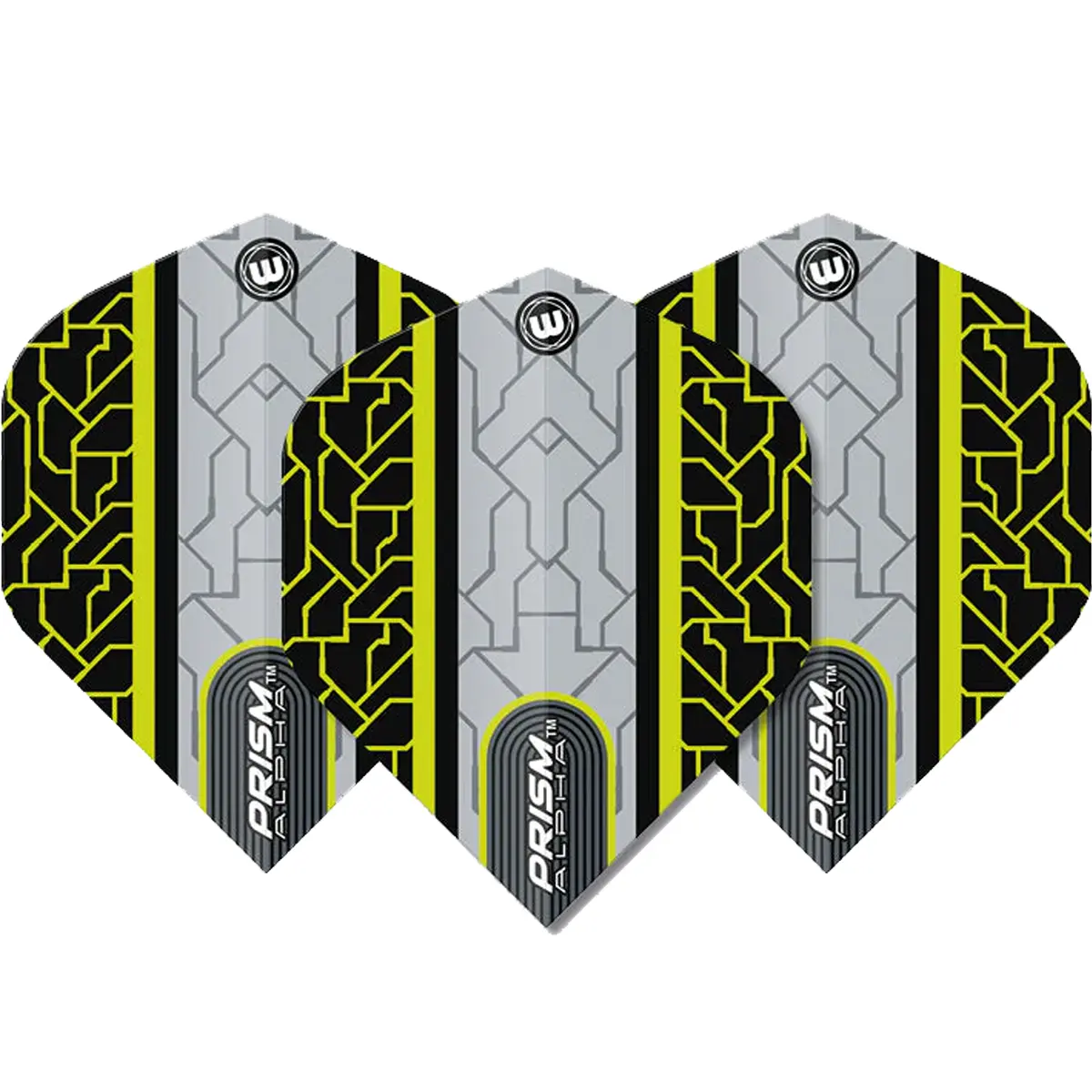 Winmau Prism Alpha Circuit Flights Set in Schwarz-Gelb (3 Stück)