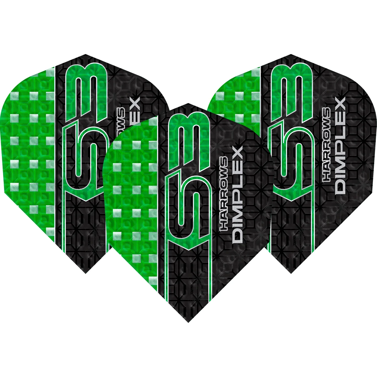 Harrows Dimplex S3 Flights – Grün Schwarzes Dimplex Design