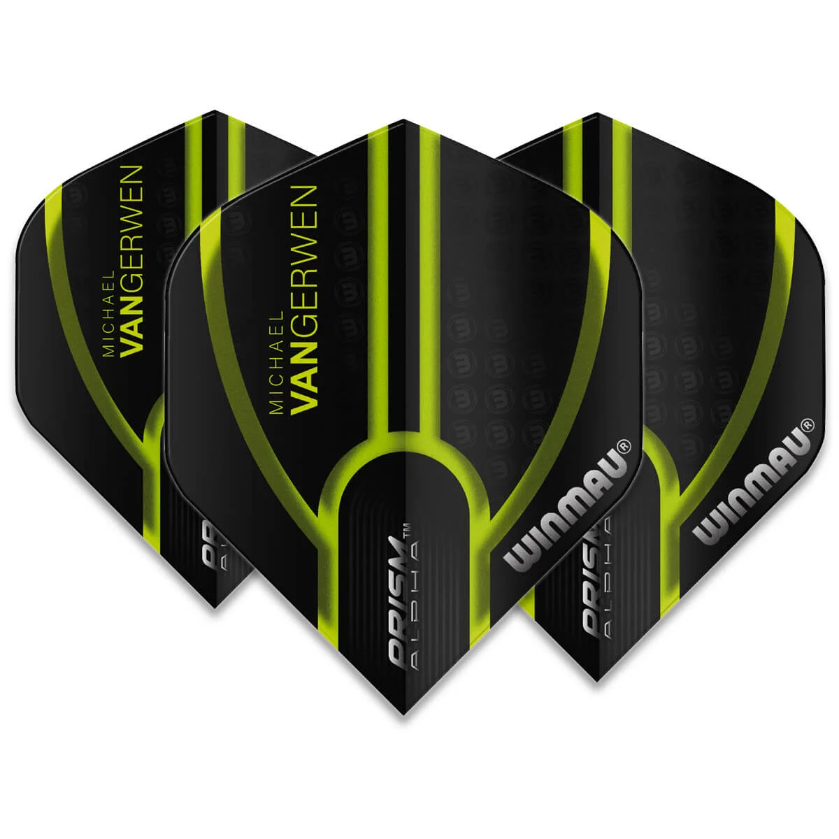 Michael van Gerwen Prism Alpha Flights 3er Set Schwarz-Grün Set aus 3 Michael van Gerwen Prism Alpha Flights schwarz-grün