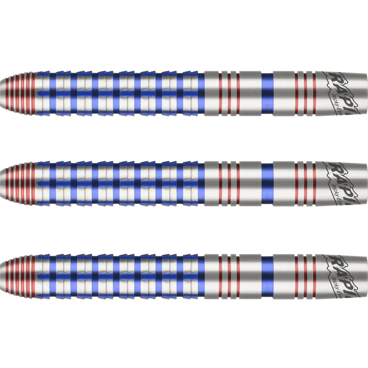 Barrels der Bull’s NL Ricky Evans 95 % Steeldarts mit Doppel-Sharkgrip