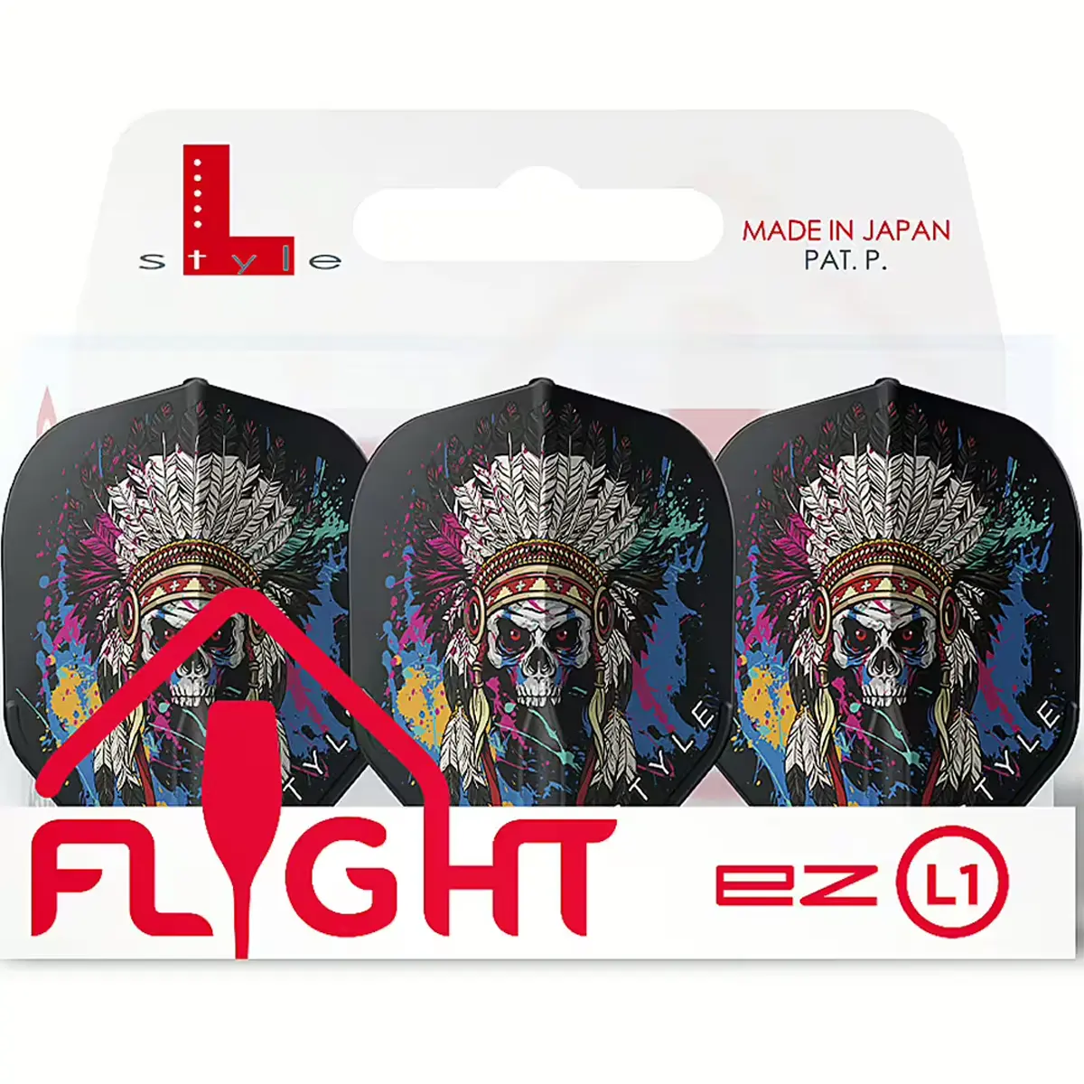L-Style SD L1 EZ Chief Skull V1 Flights Black in Originalverpackung mit EZ L1 Kennzeichnung