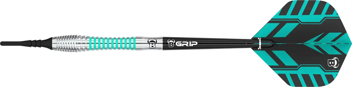 Bulls Veco V2 Softdart Seitenansicht mit farblich markierter Griffmulde