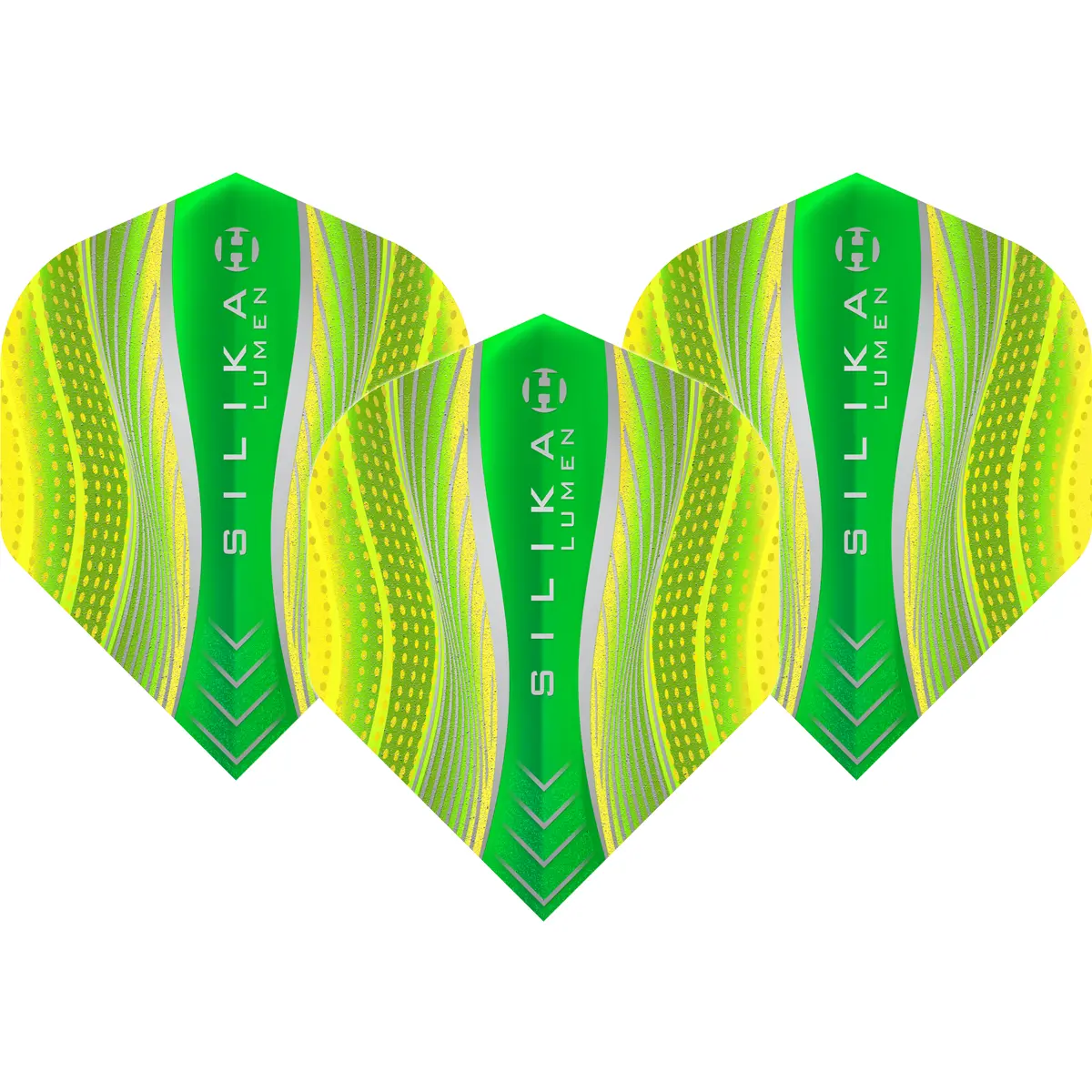 Harrows Silika Lumen No.2 Flights Yellow im 3er Set mit hoher Sichtbarkeit