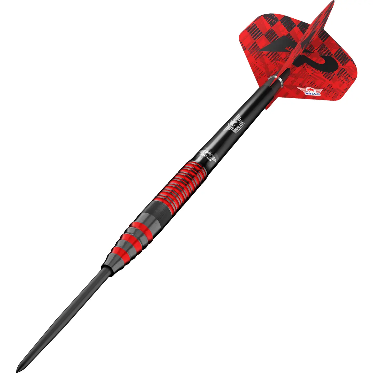 Bull’s NL Florian Preis Steeldart 23 g mit Gunmetal-Finish in schräger Ansicht