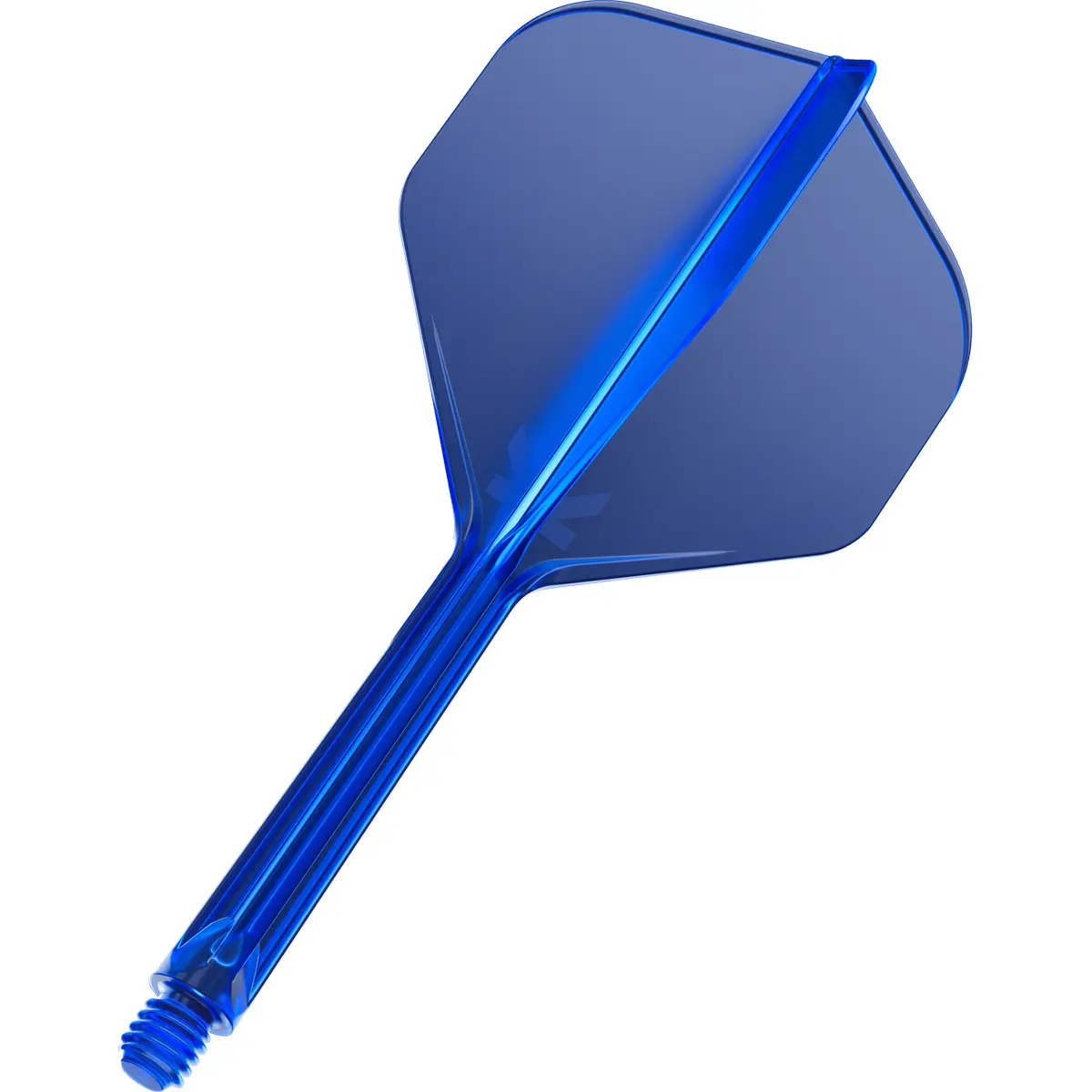 Target K-Flex No.2 Shape Blau Medium in dynamischer Schrägansicht mit sichtbarem Gewinde und Flightform