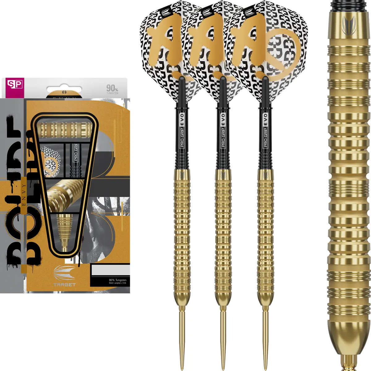 Target Bolide Envy 04 Scallop Swiss Point Steeldarts 90% Tungsten Komplettset