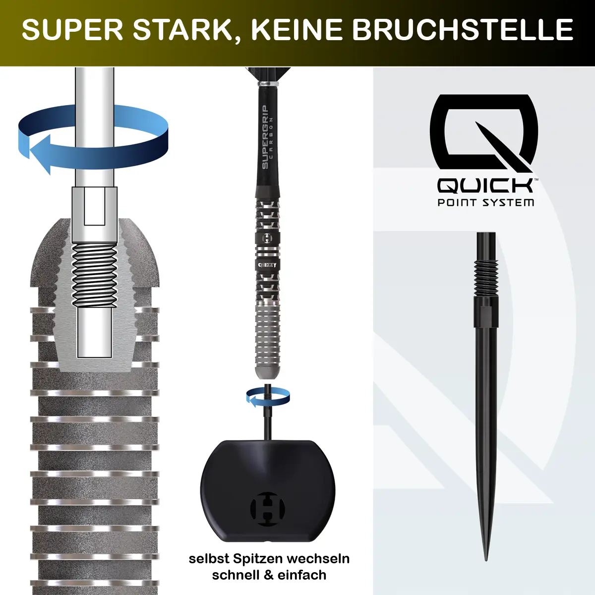 Harrows Quick Point System – Spitzenwechsel bei Chisnall Series 4 Steeldarts mit QP-Tool