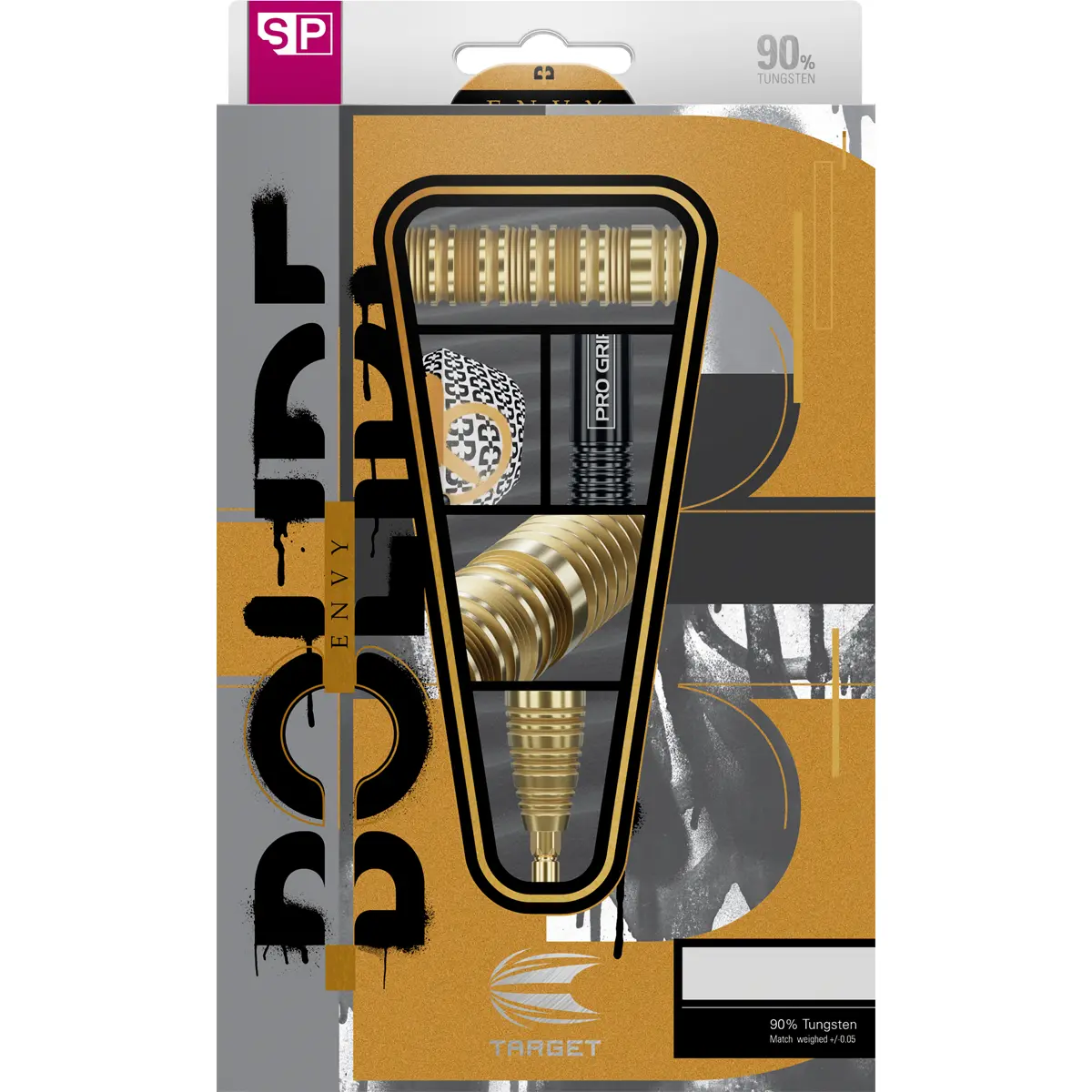 Originalverpackung der Target Bolide Envy Serie mit 90% Tungsten Logo.