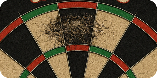 Abgenutztes Dartboard – Zeit zum Drehen