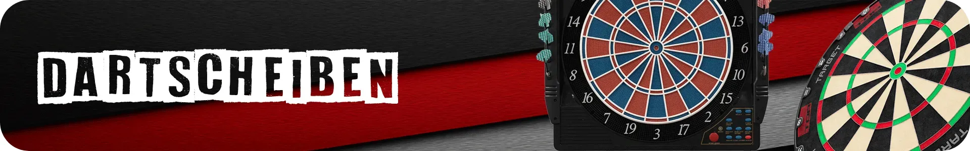 Banner der Dartgott Kategorie Dartscheiben mit coolem Hintergrund und einer Steeldartscheibe Willkommen in der Kategorie Dartscheiben im Dartgott Dartshop