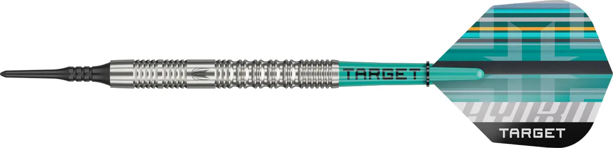 Target Hydro 12 Softdarts Seitenansicht – 90% Tungsten Barrel mit radialem Grip